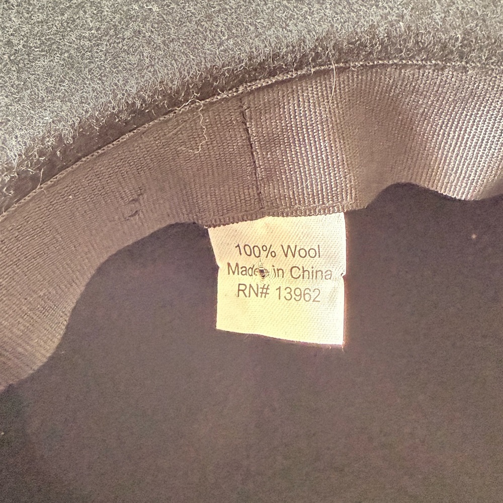 Black 100% Wool Wide Brim Hat Boho Western Rancher Fedora Minimalist - Picture 3 of 6